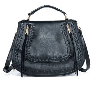 Vici Black Leather Handbag